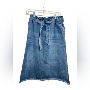 Hayden Indigo Denim Skirt with Tie